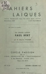 Un grand laïque, Paul Bert, 1833-1886