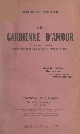 La gardienne d'amour - Mathilde Mortier - FeniXX réédition numérique