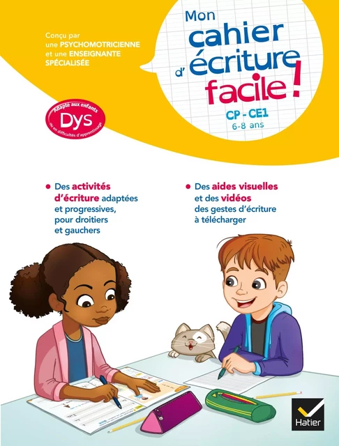 Mon cahier d'écriture facile ! adapté aux enfants DYS ou en difficulté d'apprentissage CP-CE1 - Evelyne Barge, Thomas Tessier - Hatier