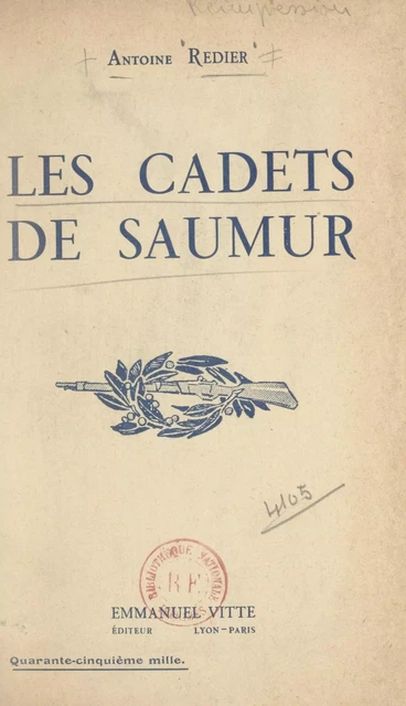 Les cadets de Saumur - Antoine Redier - FeniXX réédition numérique