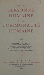 De la personne humaine à la communauté humaine