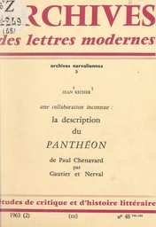 La description du "Panthéon", de Paul Chenavard, par Gautier et Nerval : une collaboration inconnue