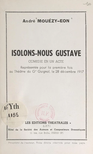 Isolons-nous Gustave - André Mouézy-Éon - FeniXX réédition numérique