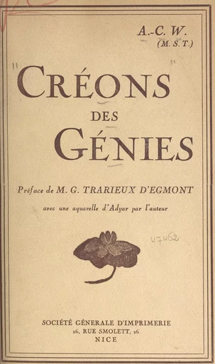 Créons des génies - Constance Wachtmeister - FeniXX réédition numérique