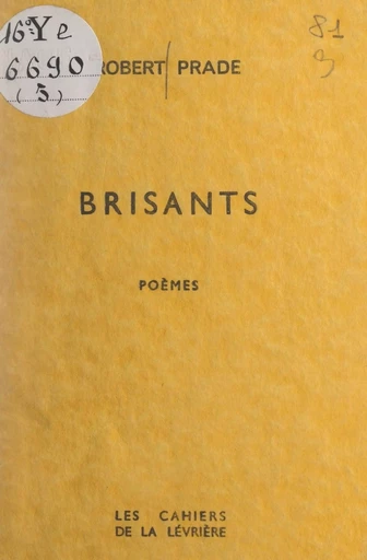 Brisants - Robert Prade - FeniXX réédition numérique