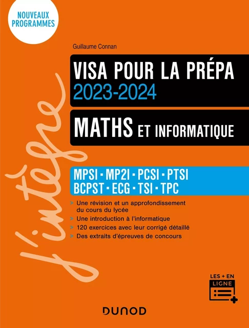 Maths et informatique - Visa pour la prépa 2023-2024 - Guillaume Connan - Dunod