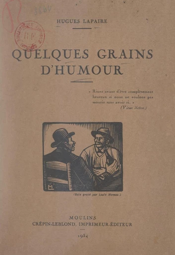 Quelques grains d'humour - Hugues Lapaire - FeniXX réédition numérique