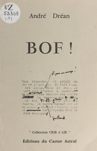 Bof ! - André Dréan - FeniXX réédition numérique