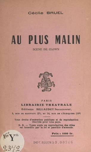 Au plus malin - Cécile Bruel - FeniXX réédition numérique