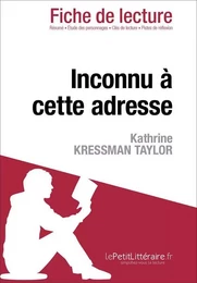 Inconnu à cette adresse de Kathrine Kressman Taylor (Fiche de lecture)