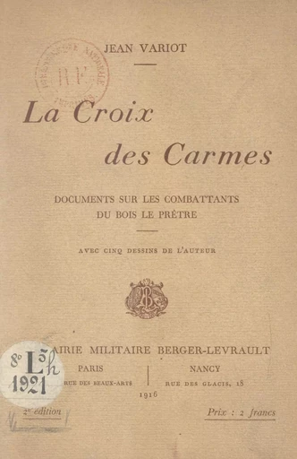 La Croix des Carmes - Jean Variot - FeniXX réédition numérique