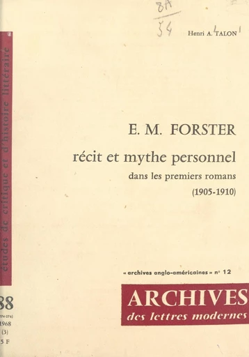 E. M. Forster - Henri-A. Talon - FeniXX réédition numérique