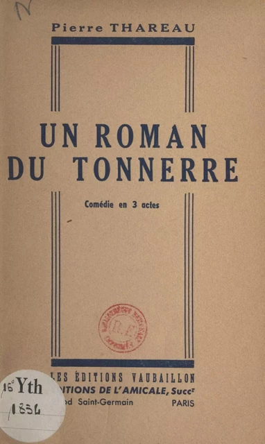 Un roman du tonnerre - Pierre Thareau - FeniXX réédition numérique