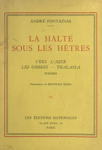 La halte sous les hêtres - André Fontainas - FeniXX réédition numérique