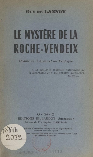 Le mystère de la Roche-Vendeix - Guy de Lannoy - FeniXX réédition numérique