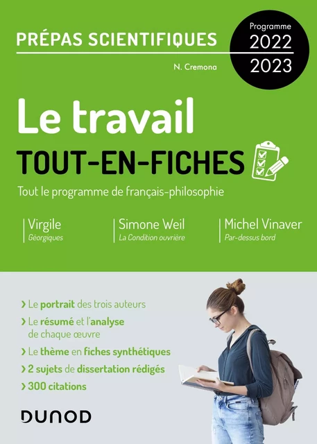 Le travail - Tout-en-fiches - Prépas scientifiques Français-philosophie - Programme 2022-2023 - Nicolas Cremona - Dunod