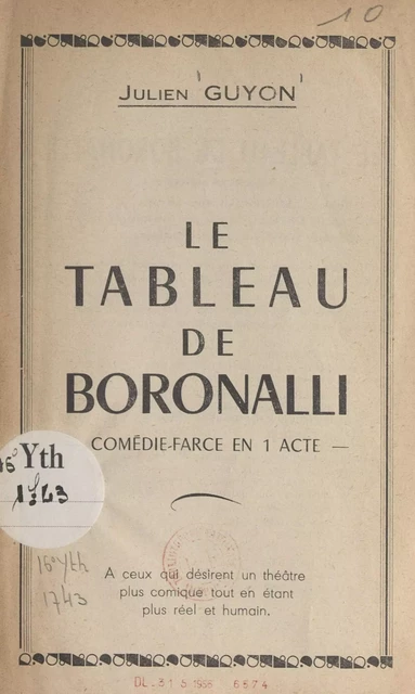 Le tableau de Boronalli - Julien Guyon - FeniXX réédition numérique