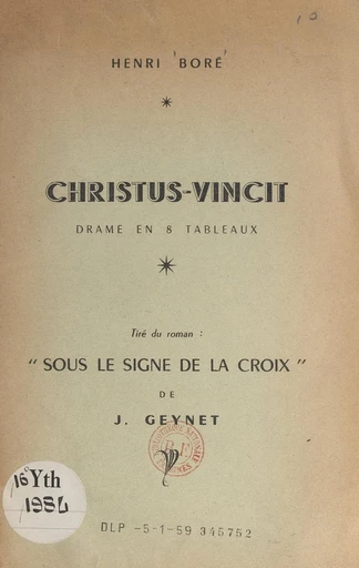 Christus-vincit - Henri Boré - FeniXX réédition numérique