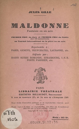 Maldonne - Jules Gille - FeniXX réédition numérique