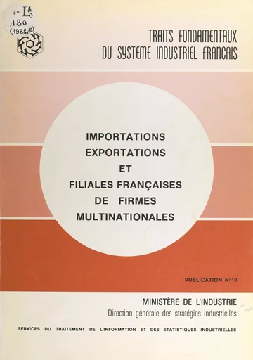 Importations, exportations et filiales françaises de firmes multinationales - Jean-Paul François, Jean Mathis - FeniXX réédition numérique