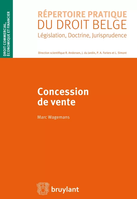 Concession de vente - Marc Wagemans † - Bruylant