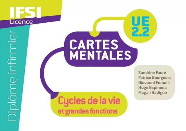 Diplôme Infirmier - IFSI - Cartes mentales - UE 2.2 - Cycles de la vie - Sandrine Faure, Patrice Bourgeois, Giovanni Fumelli, Magali Radigon, Hugo Espinosa - Foucher