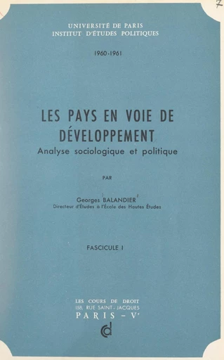 Les pays en voie de développement (1) - Georges Balandier - FeniXX réédition numérique