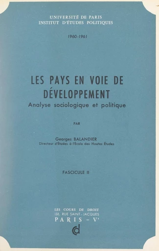 Les pays en voie de développement (2) - Georges Balandier - FeniXX réédition numérique