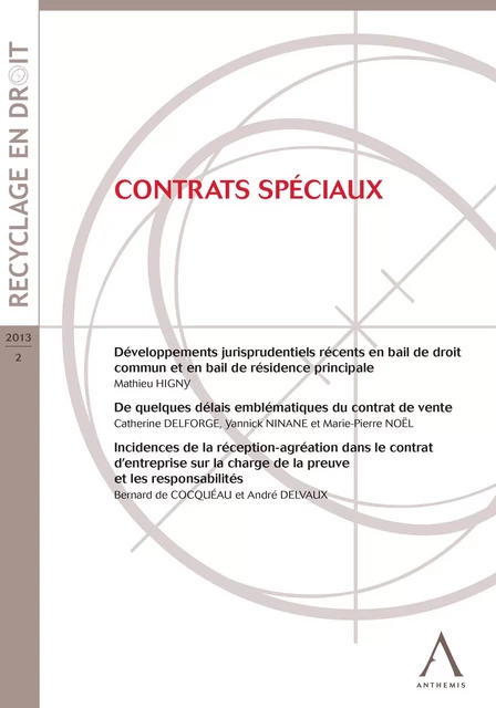 Contrats spéciaux -  Collectif - Anthemis