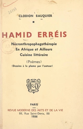 Hamid erréis - Clodion Bauquier - FeniXX réédition numérique