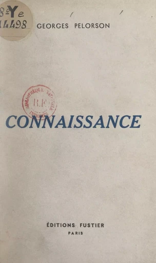 Connaissance - Georges Pelorson - FeniXX réédition numérique