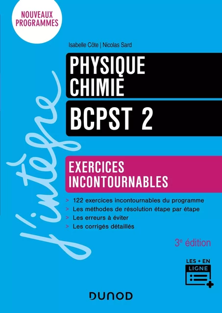 Physique-Chimie - Exercices incontournables BCPST 2 - 3e éd - Isabelle Côté, Nicolas Sard - Dunod