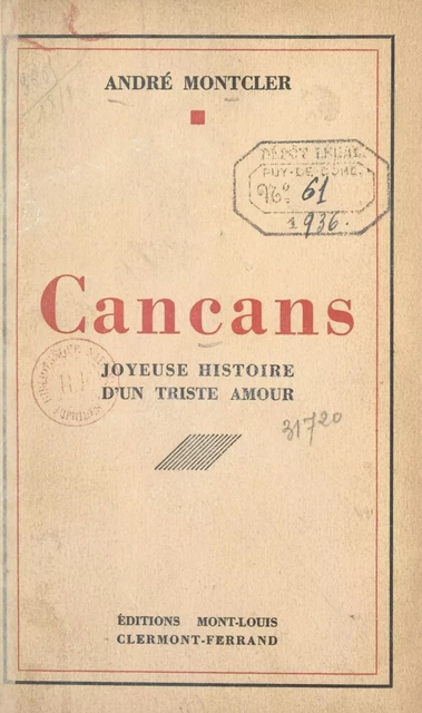 Cancans - André Monteler - FeniXX réédition numérique