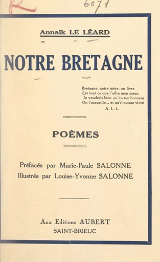 Notre Bretagne - Annaïk Le Léard - FeniXX réédition numérique