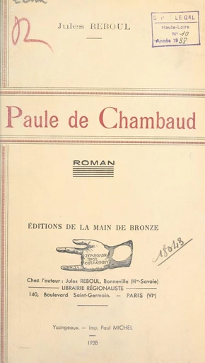 Paule de Chambaud - Jules Reboul - FeniXX réédition numérique