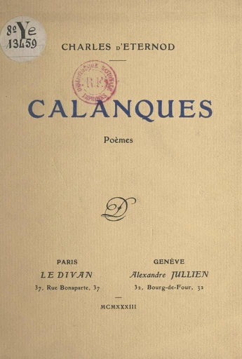 Calanques - Charles d'Eternod - FeniXX réédition numérique