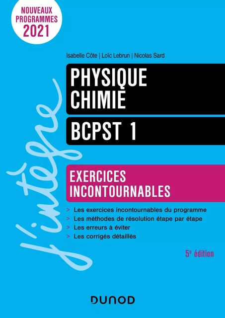 Physique-Chimie BCPST 1 - 5e éd. - Isabelle Côté, Loïc Lebrun, Nicolas Sard, Cédric Carlier - Dunod