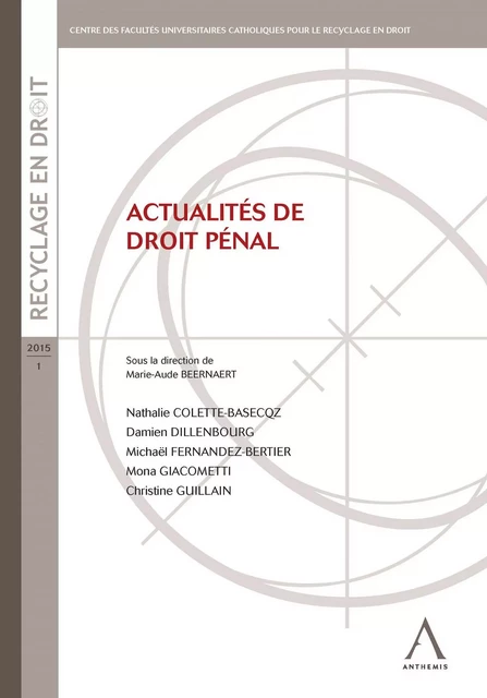 Actualités de droit pénal -  Collectif,  Anthemis - Anthemis