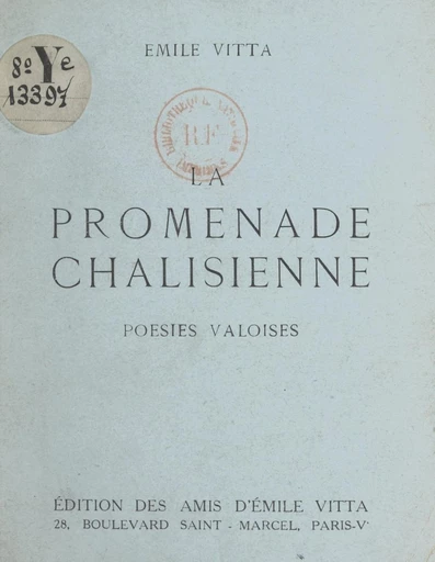 La promenade châlisienne - Émile Vitta - FeniXX réédition numérique