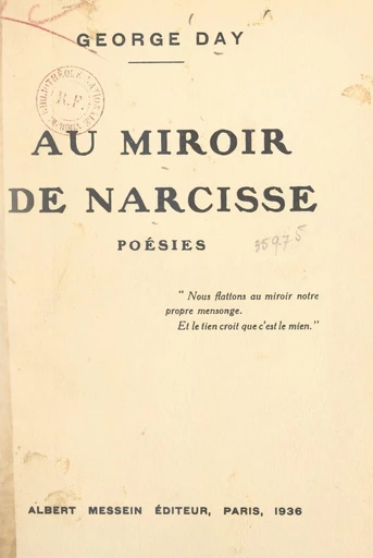 Au miroir de Narcisse - George Day - FeniXX réédition numérique