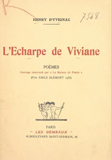 L'écharpe de Viviane - Henry d'Yvignac - FeniXX réédition numérique