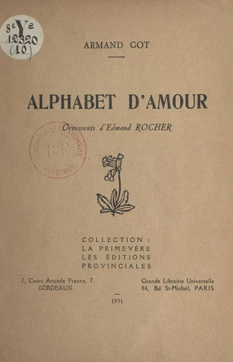 Alphabet d'amour - Armand Got - FeniXX réédition numérique