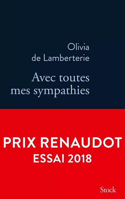 Avec toutes mes sympathies - Olivia de Lamberterie - Stock