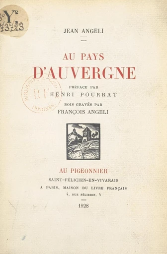 Au pays d'Auvergne - Jean Angeli - FeniXX réédition numérique