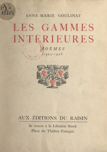 Les gammes intérieures, 1923-1928 - Anne-Marie Goulinat - FeniXX réédition numérique