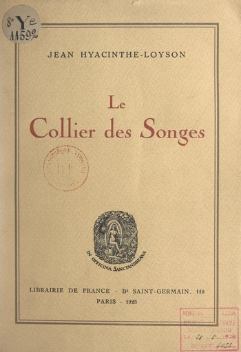 Le collier des songes - Jean Hyacinthe-Loyson - FeniXX réédition numérique