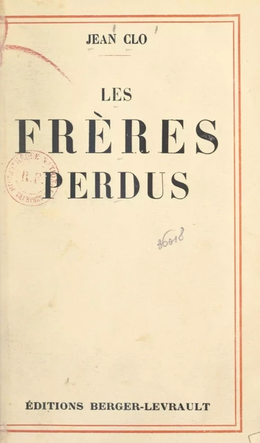 Les frères perdus - Jean Clo - FeniXX réédition numérique