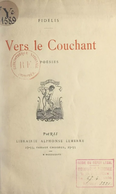 Vers le couchant -  Fidelis - FeniXX réédition numérique