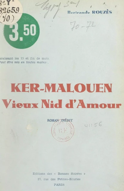 Ker-Malouen, vieux nid d'amour - Bertrande Rouzès - FeniXX réédition numérique