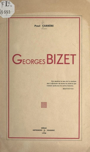 Georges Bizet - Paul Carrère - FeniXX réédition numérique